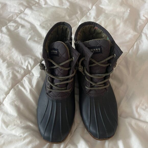 Sperry Saltwater Duck Boot Size Women's 7.5 Grey with Dark Grey Sole - Picture 3 of 14